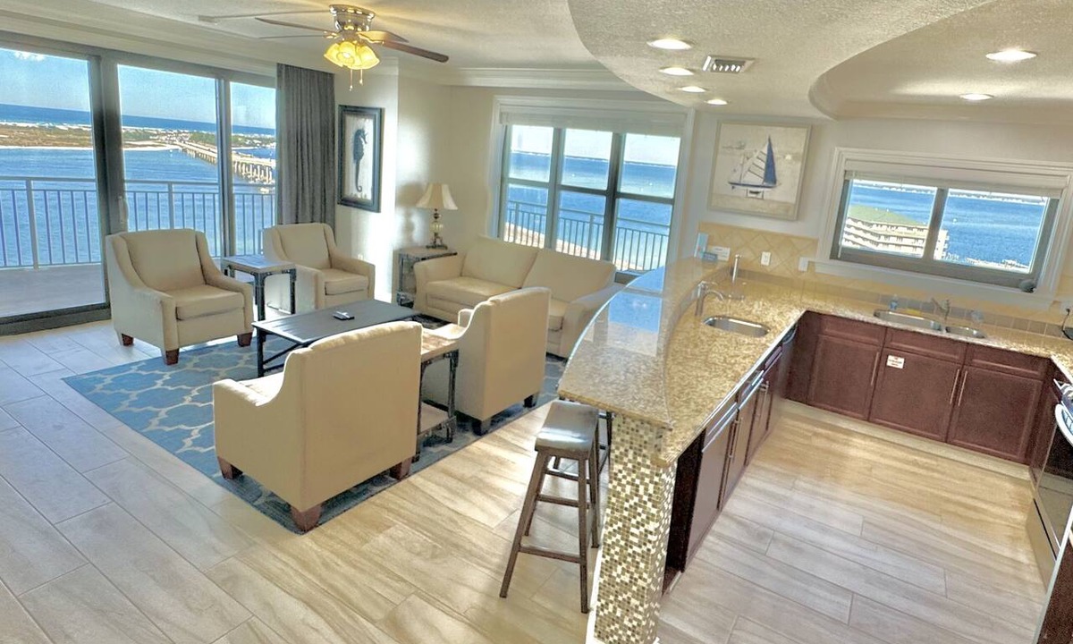 Destin Condo | CORNER UNIT W826 4Bed 4Baths Huge Wraparound Balcony Crab Island & Harbor Views