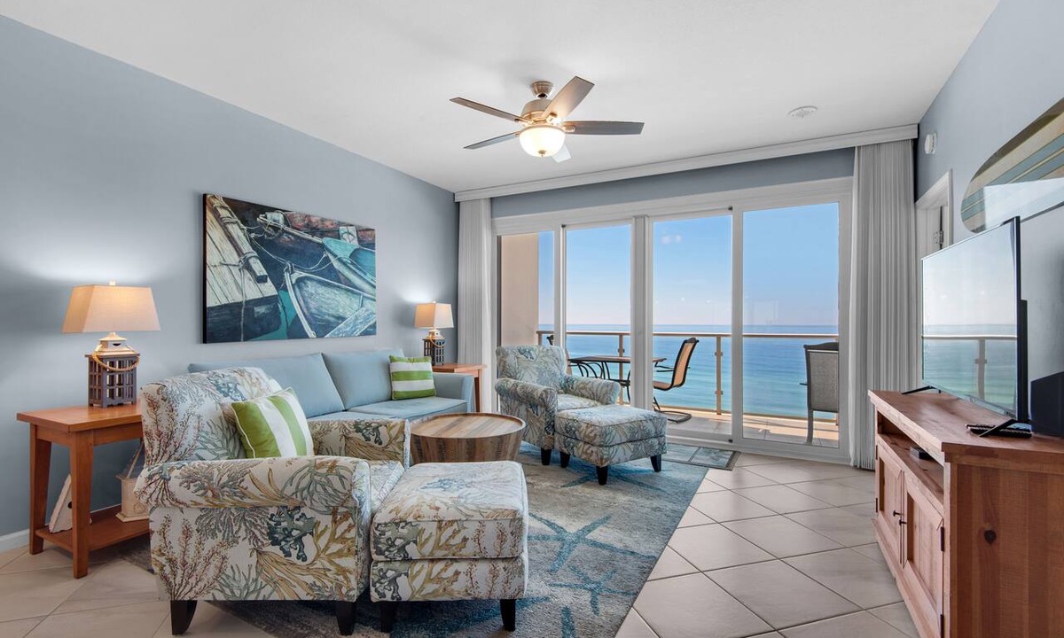 Destin Condo | Elegant 2BR Gulf front condo sleeps 4 balcony, chefs' kitchen and view.