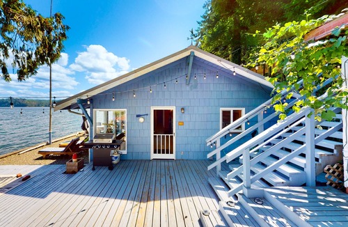 Hoodsport House | Waterfront, dog-friendly home with amazing scenery, private beach & decks