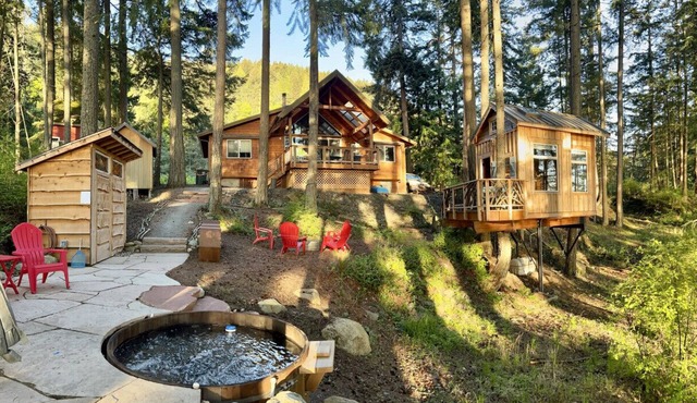 Lakeside Cabin in the Trees with Views and Hot Tub